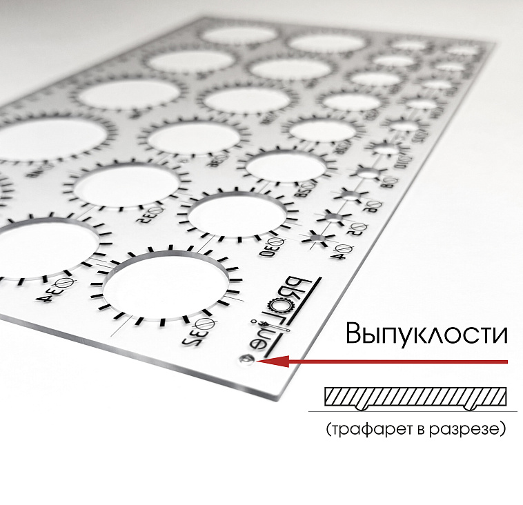 Трафарет окружностей PROLine 606x758